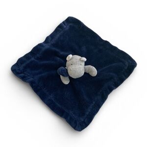 Carter's Gray Hippo Blue 13" Lovey Security Blanket Rattle 2015.